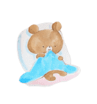 ちゃいろいくまのこ6水彩風タッチ（個別スタンプ：12）