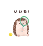 テニスが大好きなハリネズミのスタンプ（個別スタンプ：9）