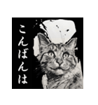 水墨画風 猫スタンプ （AI生成）（個別スタンプ：3）