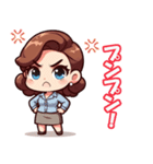 家族構成の三頭身のチビキャラクター（個別スタンプ：3）