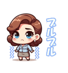 家族構成の三頭身のチビキャラクター（個別スタンプ：5）