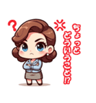 家族構成の三頭身のチビキャラクター（個別スタンプ：19）