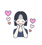 かわいい女の子。韓国語7（個別スタンプ：17）