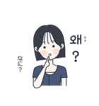 かわいい女の子。韓国語7（個別スタンプ：21）