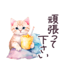 夏 でか文字 水彩ねこ 日常 毎日使える（個別スタンプ：15）
