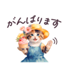 夏 でか文字 水彩ねこ 日常 毎日使える（個別スタンプ：16）