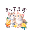 夏 でか文字 水彩ねこ 日常 毎日使える（個別スタンプ：25）
