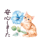 夏 でか文字 水彩ねこ 日常 毎日使える（個別スタンプ：27）