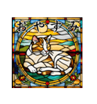 ステンドグラス風 猫スタンプ （AI）（個別スタンプ：4）
