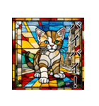 ステンドグラス風 猫スタンプ （AI）（個別スタンプ：6）