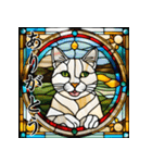 ステンドグラス風 猫スタンプ （AI）（個別スタンプ：12）