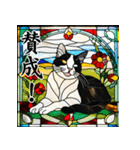 ステンドグラス風 猫スタンプ （AI）（個別スタンプ：22）