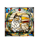 ステンドグラス風 猫スタンプ （AI）（個別スタンプ：40）