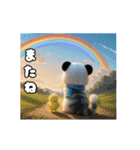 動く！パンダ帽ネコ 可愛い思いやり（個別スタンプ：23）