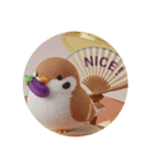 ナスを食べる鳥たちカプセルトイ（個別スタンプ：1）