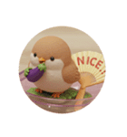 ナスを食べる鳥たちカプセルトイ（個別スタンプ：4）