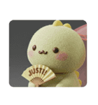 もふもふきょうりゅうカプセルトイ(四角型)（個別スタンプ：3）