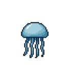 海洋生物たちのドット絵（個別スタンプ：6）