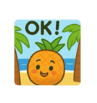 背景入り果物達 日本語（個別スタンプ：5）