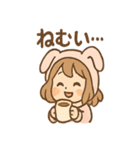もこもこパジャマうさぎガール（個別スタンプ：6）
