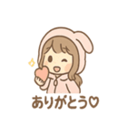 もこもこパジャマうさぎガール（個別スタンプ：18）