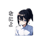 【疑問】ポニテの子【困惑】（個別スタンプ：3）