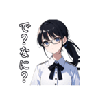 【疑問】ポニテの子【困惑】（個別スタンプ：7）