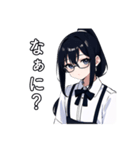 【疑問】ポニテの子【困惑】（個別スタンプ：16）