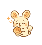 シナモンロールうさぎ朝焼きパン（個別スタンプ：4）