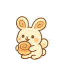 シナモンロールうさぎ朝焼きパン（個別スタンプ：6）