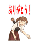 弓道 女子 部活 スポーツ 面白い (大)（個別スタンプ：21）