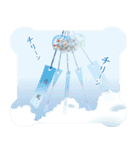 【背景が動く 暑中見舞い 夏 サマー】（個別スタンプ：6）
