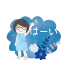 眼鏡女子の夏色スタンプ（個別スタンプ：12）