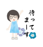 眼鏡女子の夏色スタンプ（個別スタンプ：14）