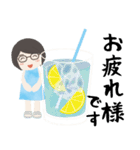 眼鏡女子の夏色スタンプ（個別スタンプ：21）