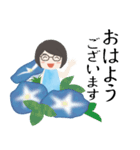 眼鏡女子の夏色スタンプ（個別スタンプ：31）