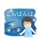 眼鏡女子の夏色スタンプ（個別スタンプ：33）