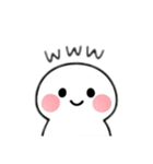 白い丸い子 日本語（個別スタンプ：11）