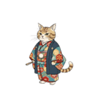 大正レトロ着物猫／アレンジ用（個別スタンプ：3）