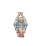 大正レトロ着物猫／アレンジ用（個別スタンプ：9）