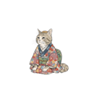 大正レトロ着物猫／アレンジ用（個別スタンプ：11）