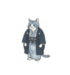 大正レトロ着物猫／アレンジ用（個別スタンプ：12）
