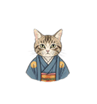 大正レトロ着物猫／アレンジ用（個別スタンプ：13）