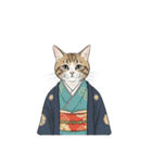 大正レトロ着物猫／アレンジ用（個別スタンプ：19）