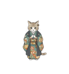 大正レトロ着物猫／アレンジ用（個別スタンプ：21）