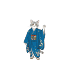 大正レトロ着物猫／アレンジ用（個別スタンプ：22）