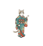 大正レトロ着物猫／アレンジ用（個別スタンプ：23）