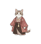 大正レトロ着物猫／アレンジ用（個別スタンプ：24）