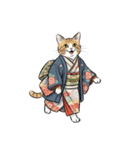 大正レトロ着物猫／アレンジ用（個別スタンプ：29）