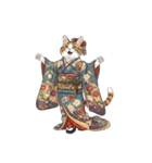 大正レトロ着物猫／アレンジ用（個別スタンプ：30）